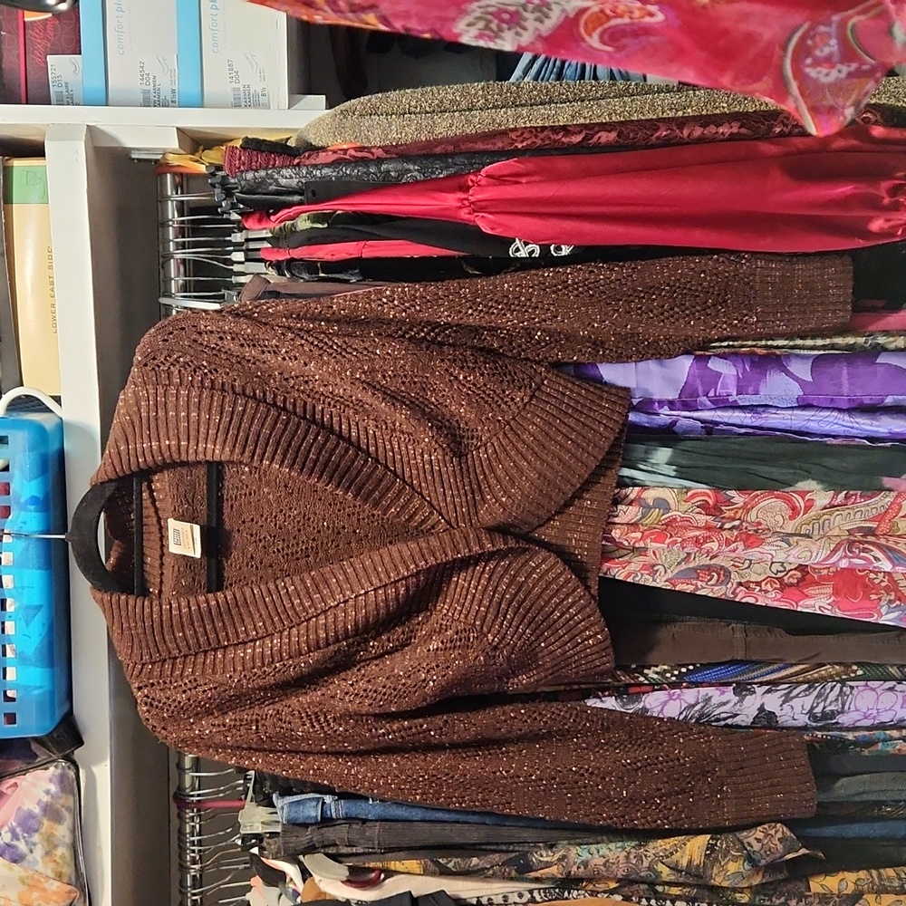 Brown metallic short sweater